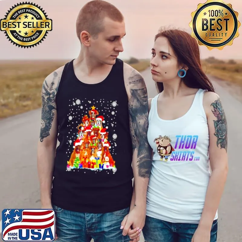 Awesome Boxer Christmas Tree Tank Top