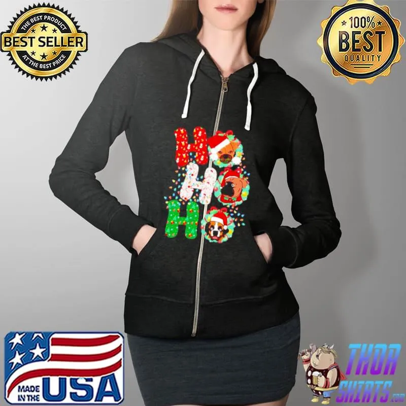 Awesome boxer dog Ho Ho Ho merry Christmas Full Zip Hooded
