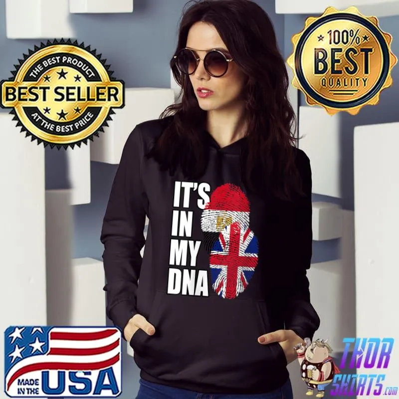 Awesome british And Egyptian Mix DNA Flag Heritage T-Shirt