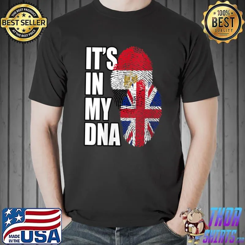 Awesome british And Egyptian Mix DNA Flag Heritage T-Shirt Unisex