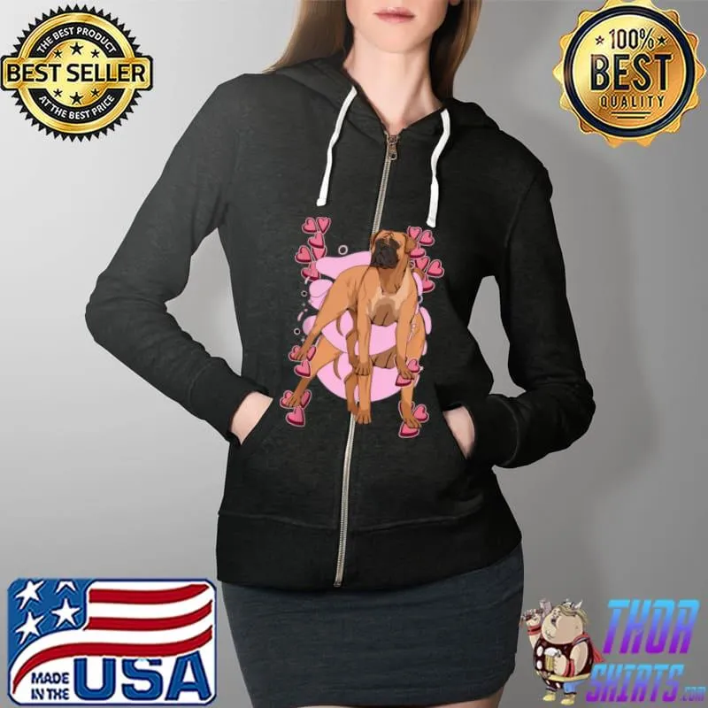 Awesome Bullmastiff Heart Design Dog Owner Stuff Bullmastiffs Shirt Full Zip Hooded