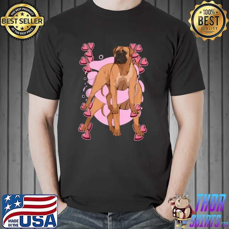 Awesome Bullmastiff Heart Design Dog Owner Stuff Bullmastiffs Shirt Unisex