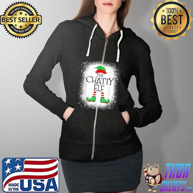 Awesome Chatty Elf Matching Group Xmas Funny Family Christmas T Shirt Full Zip Hooded