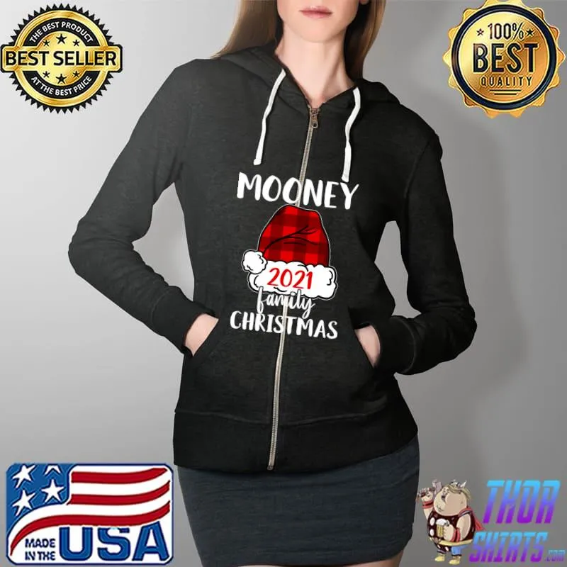 Awesome christmas 2021 Mooney matching pajama Santa Hat T-Shirt Full Zip Hooded