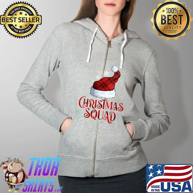 Awesome christmas Squad Shirt Family Pajama Santa Hat Xmas T-s Full Zip Hooded