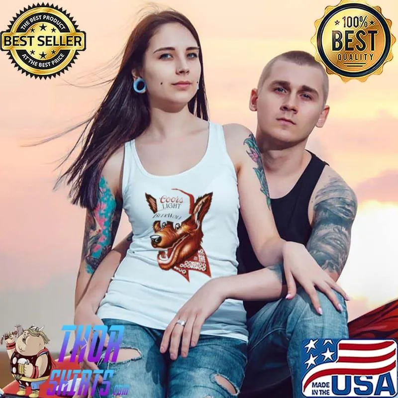 Awesome Coors Light Beer Wolf Shirt Tank Top
