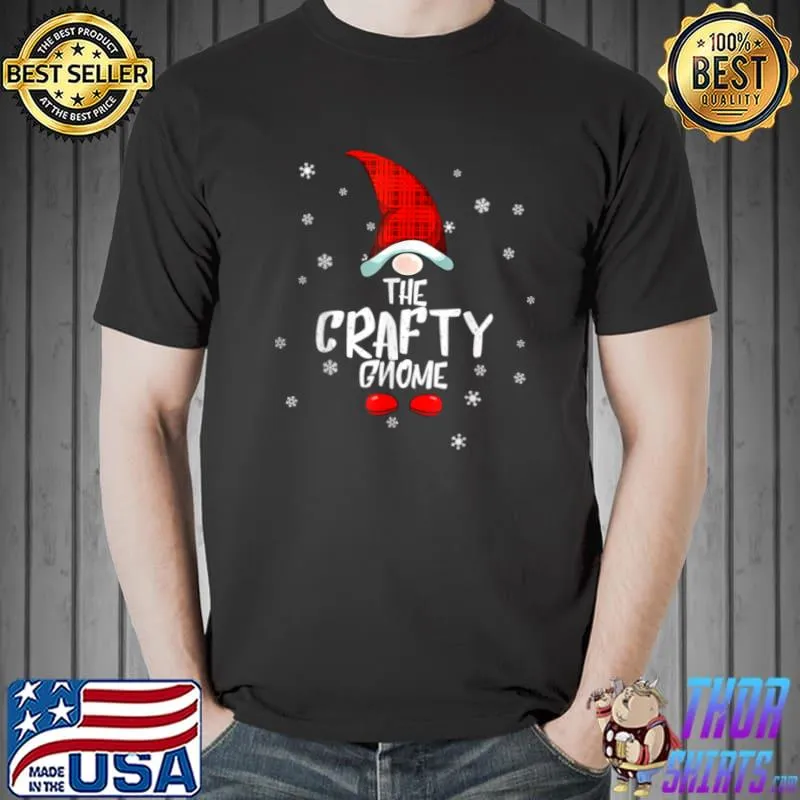 Awesome crafty Gnome Family Christmas Pajama Crafty Funny T Shirt Unisex