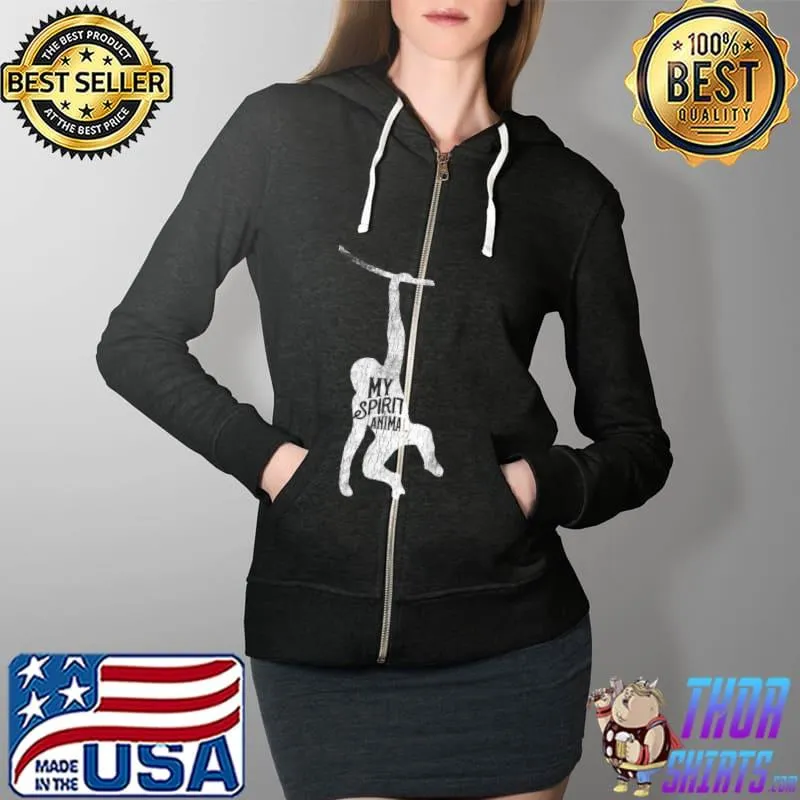 Awesome Cute Monkey Is My Spirit Animal Love Monkeys T Shirt Gift Full Zip Hooded