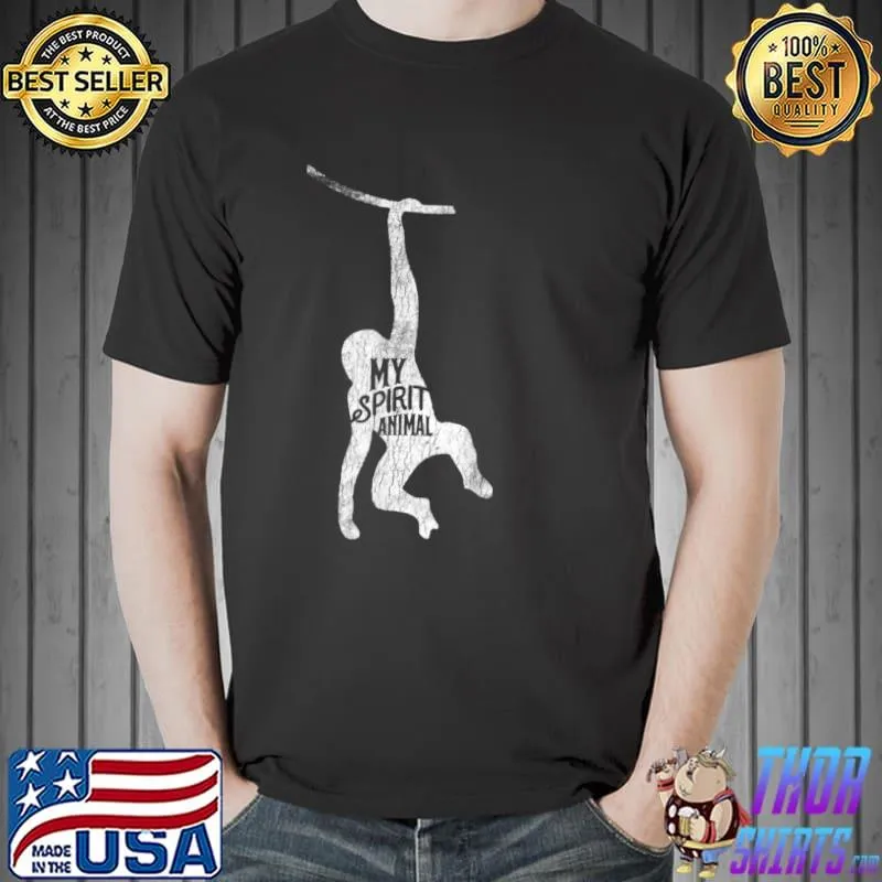 Awesome Cute Monkey Is My Spirit Animal Love Monkeys T Shirt Gift Unisex