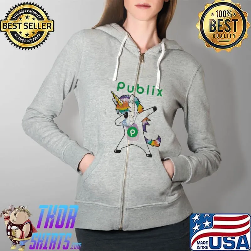 Awesome Dabbing Unicorn Mask Publix Logo Coronavirus Shirt Full Zip Hooded