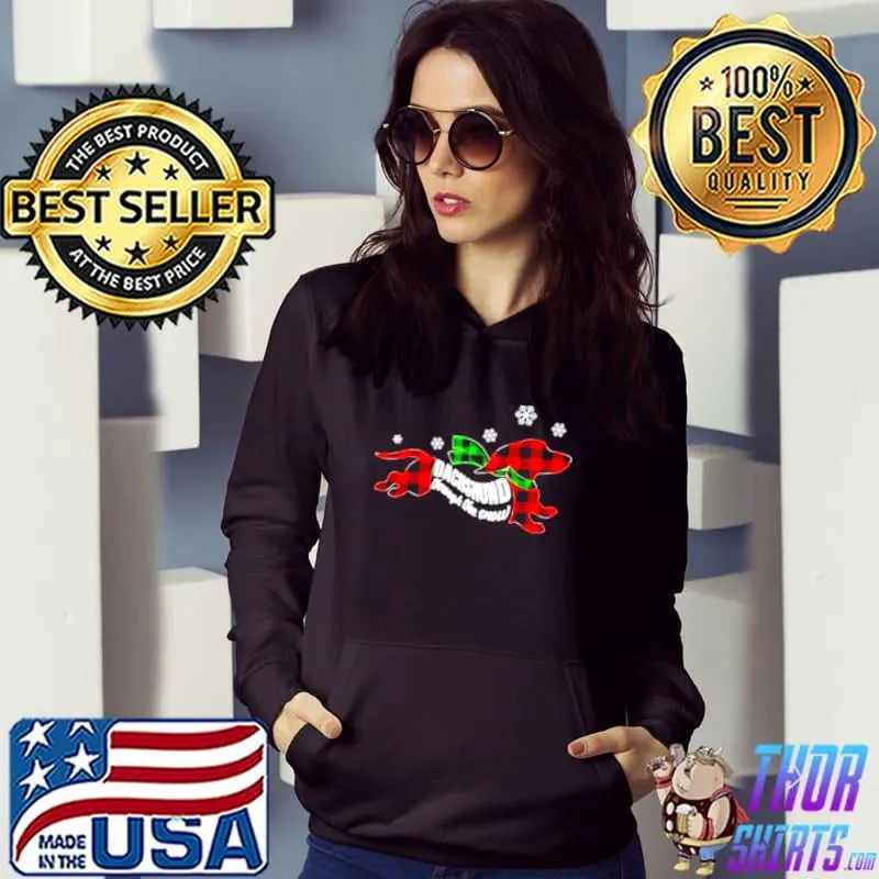 Awesome Dachshund through the Snow Xmas Hoodie