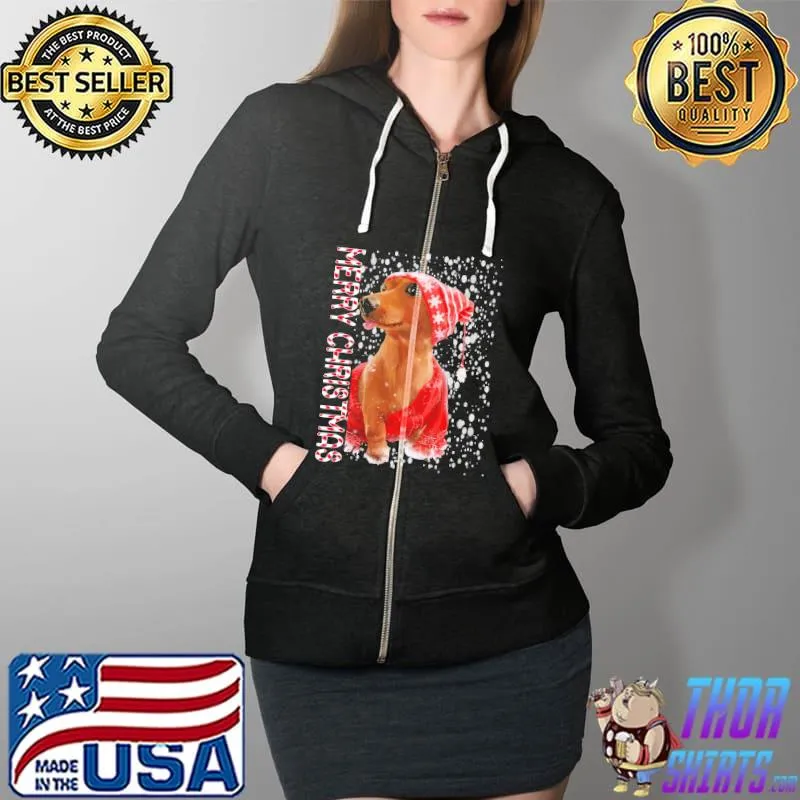 Awesome Dog Merry Christmas Snow Shirt Full Zip Hooded