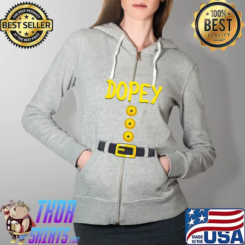 Awesome Dopey Halloween Dwarf Costume Color Matching T Shirt Full Zip Hooded