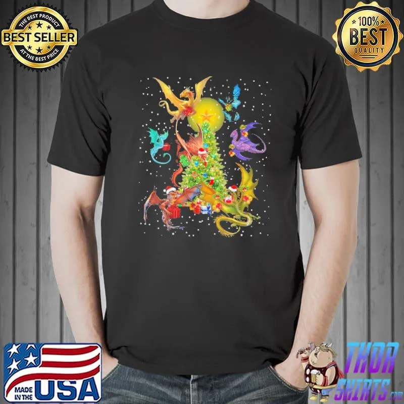 Awesome Dragon Christmas Tree Shirt Unisex