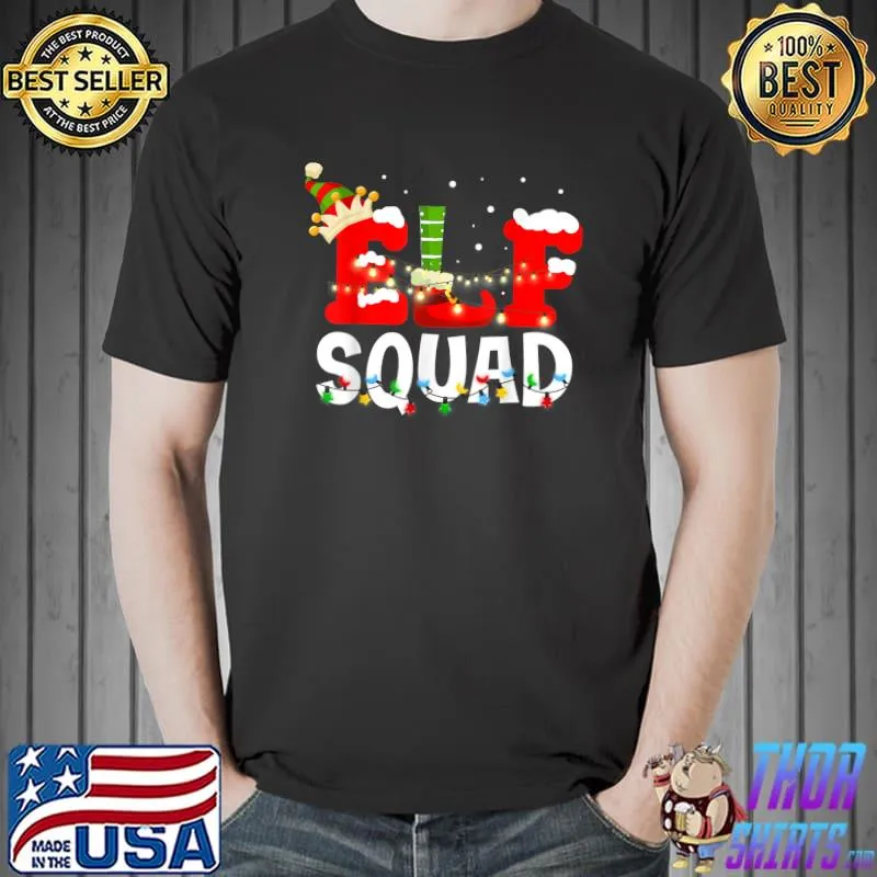 Awesome Elf Squad Funny Family Christmas Matching Pajamas Xmas T-Shirt Unisex