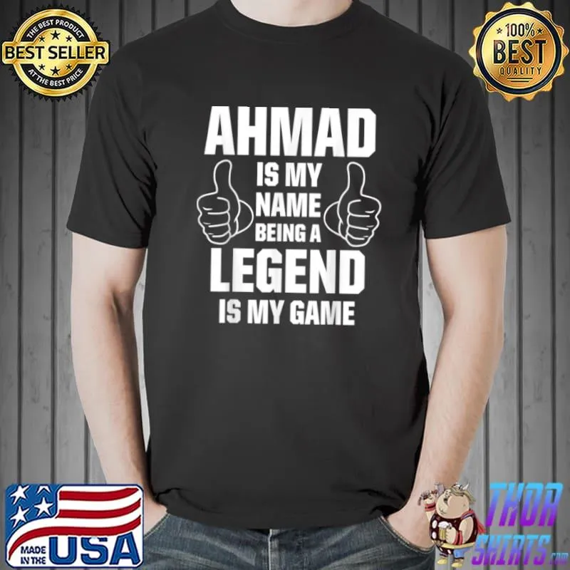 Awesome Family Surname Ahmad Funny Reunion Last Name Tag T Shirt