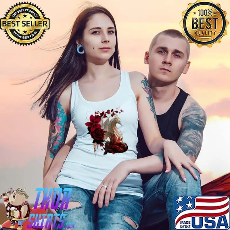 Awesome Flowers Roses I Love Dragon Shirt Tank Top