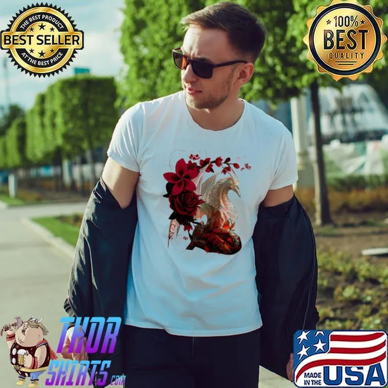 Awesome Flowers Roses I Love Dragon Shirt Unisex