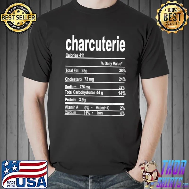 Awesome Funny Charcuterie Family Thanksgiving Nutrition Fact Food T Shirt Unisex