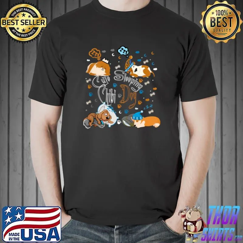 Awesome funny Cute Sleeping Chibi Dog Lovers Nope Lazy Corgi beagle T-s Unisex