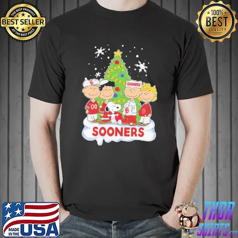 Awesome Funny Snoopy The Peanuts Oklahoma Sooners Christmas Shirt Unisex