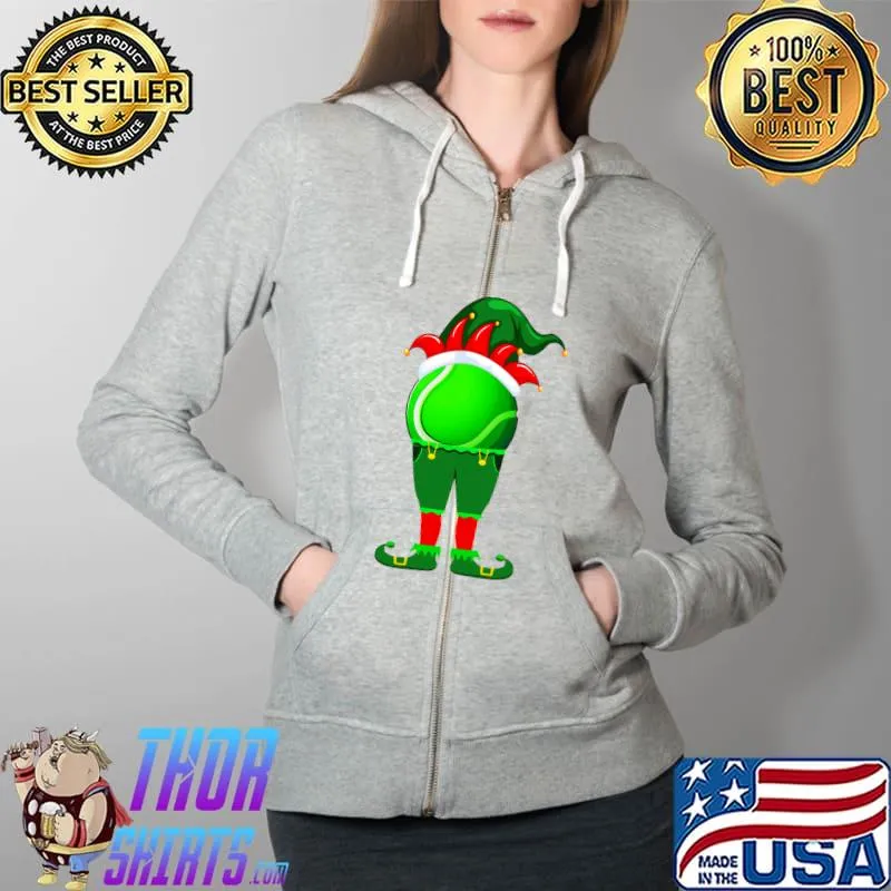 Awesome funny Tennis Elf Christmas Family Matching Xmas T-Shirt Full Zip Hooded