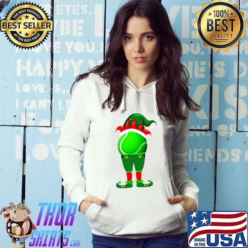 Awesome funny Tennis Elf Christmas Family Matching Xmas T-Shirt