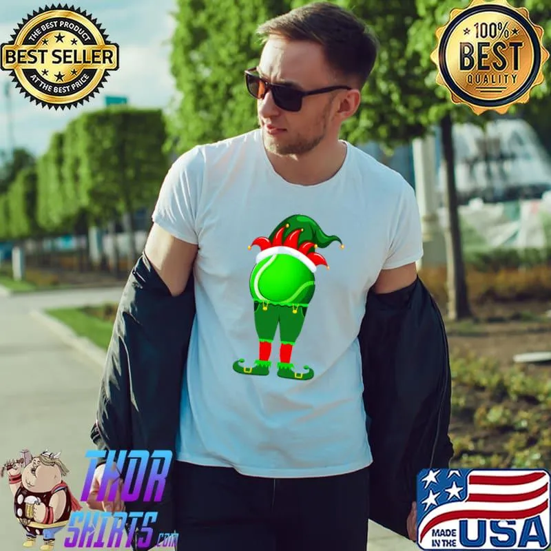 Awesome funny Tennis Elf Christmas Family Matching Xmas T-Shirt Unisex