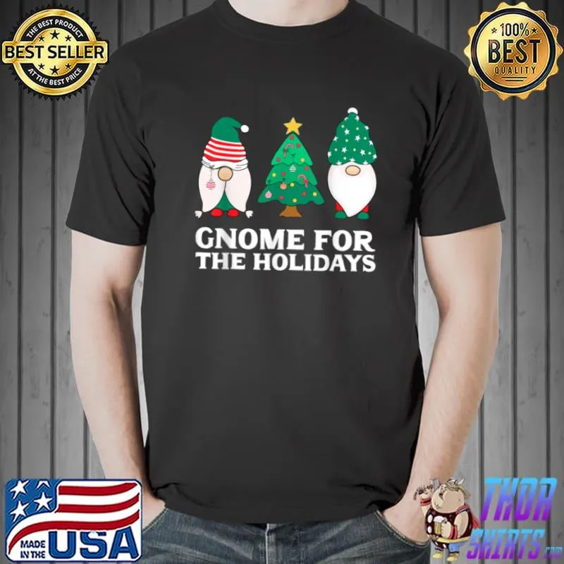 Awesome Gnome For the Holidays Christmas Funny Gnomes Xmas Santa Hat T Shirt