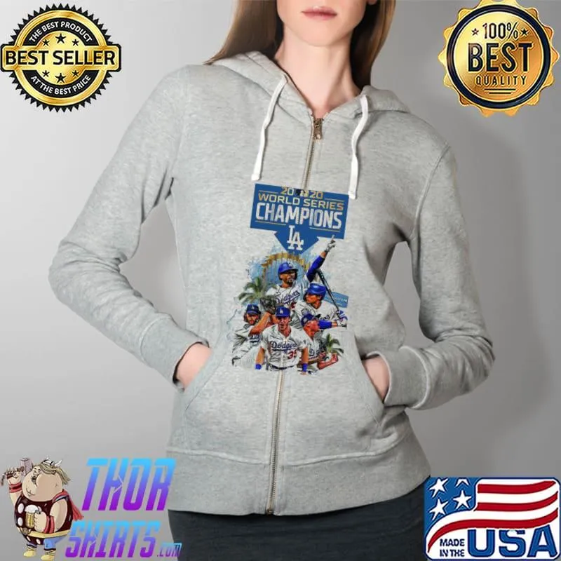 Awesome Good Los Angeles Dodgers 2020 World Series Champions Player Legend Shirt Full Zip Hooded