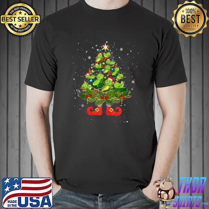Awesome grasshoppers Christmas Tree Lights Cute Santa Hat Lover T-Shirt Unisex