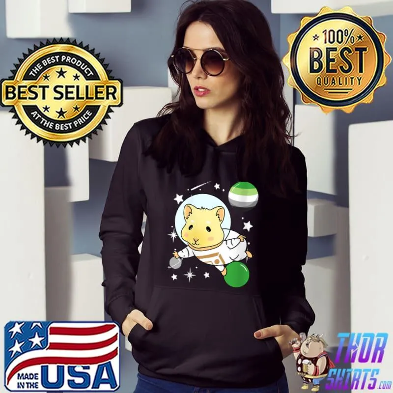 Awesome guinea Pig Space Aromantic Pride T-Shirt