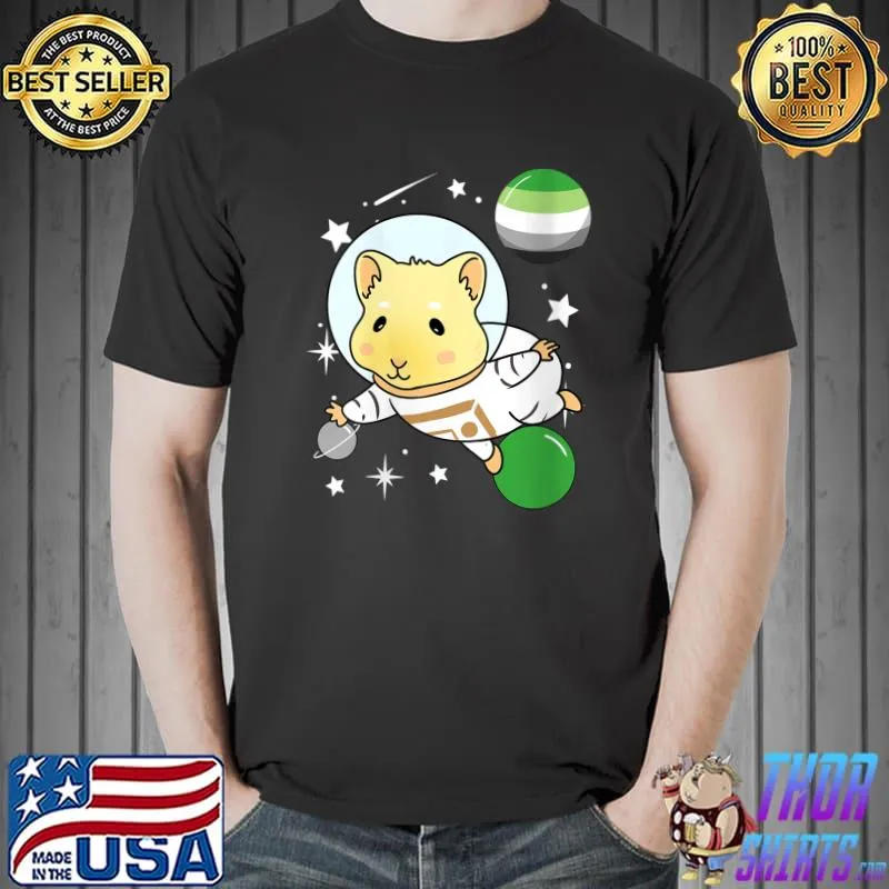 Awesome guinea Pig Space Aromantic Pride T-Shirt Unisex