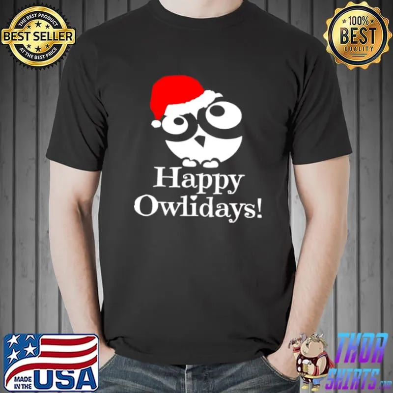 Awesome Happy Owlidays Christmas Sweater Shirt Unisex