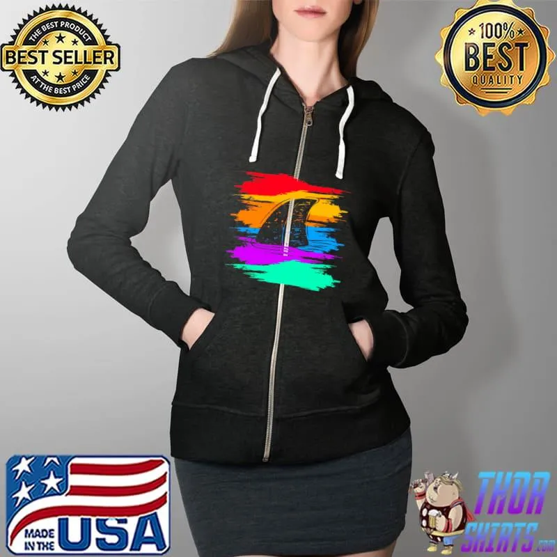 Awesome LGBT Shark Gender Equality Human Rights Freedom Gay Lesbian T- Full Zip Hooded