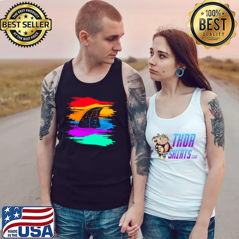 Awesome LGBT Shark Gender Equality Human Rights Freedom Gay Lesbian T- Tank Top