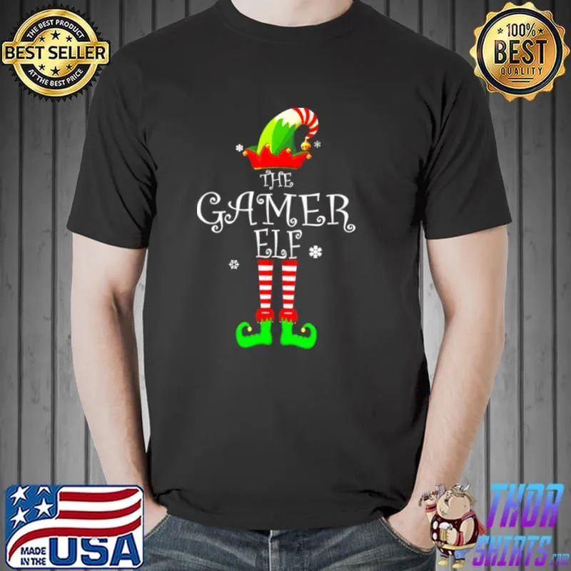 Awesome Matching Family Christmas The Gamer Elf Shirt Unisex