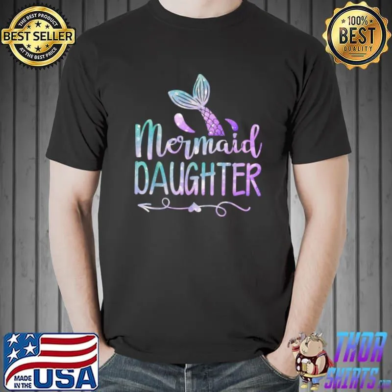 Awesome Mermaid Daughter Funny Family Matching Birthday T Shirt Unisex