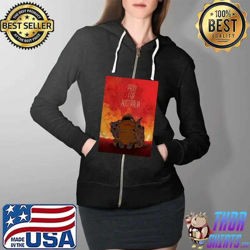 Awesome Official Bushfires People Pray For Australia Shirt Full Zip Hooded