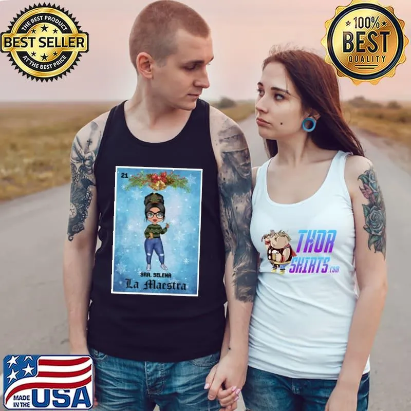 Awesome personalized Maestra Loteria Christmas Shirt Tank Top
