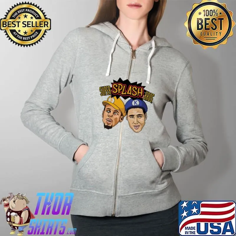 Awesome Steph Curry Klay Thompson Super Splash Bros Unisex T-Shirt Full Zip Hooded