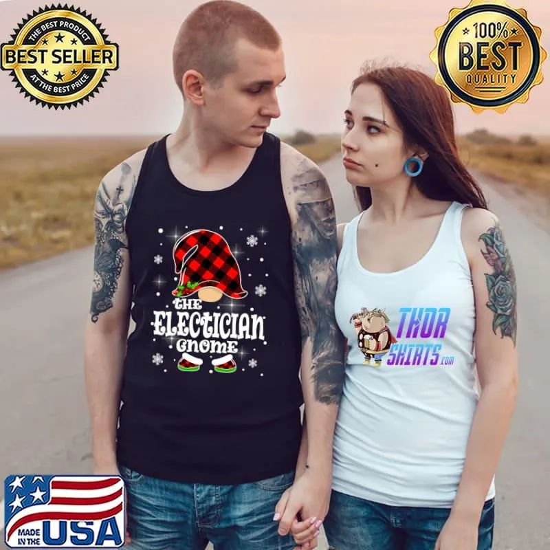 Awesome The Electician Gnome Matching Family Group Christmas Lights T- Tank Top