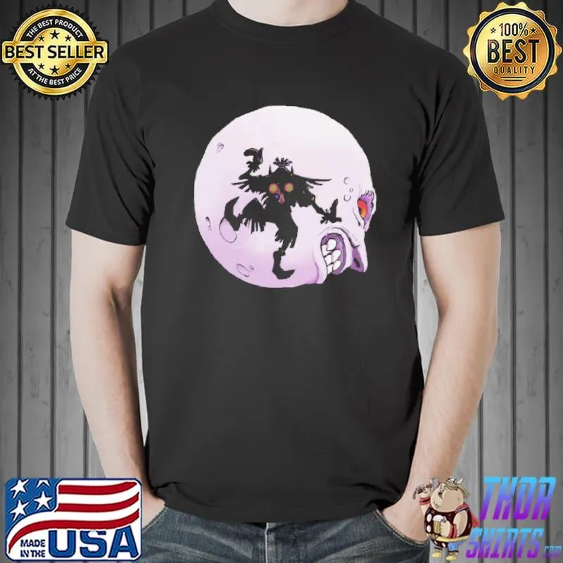 Awesome the Legend of Zelda Majora's Mask Skull Kid And The Moon Taunting Shirt Unisex