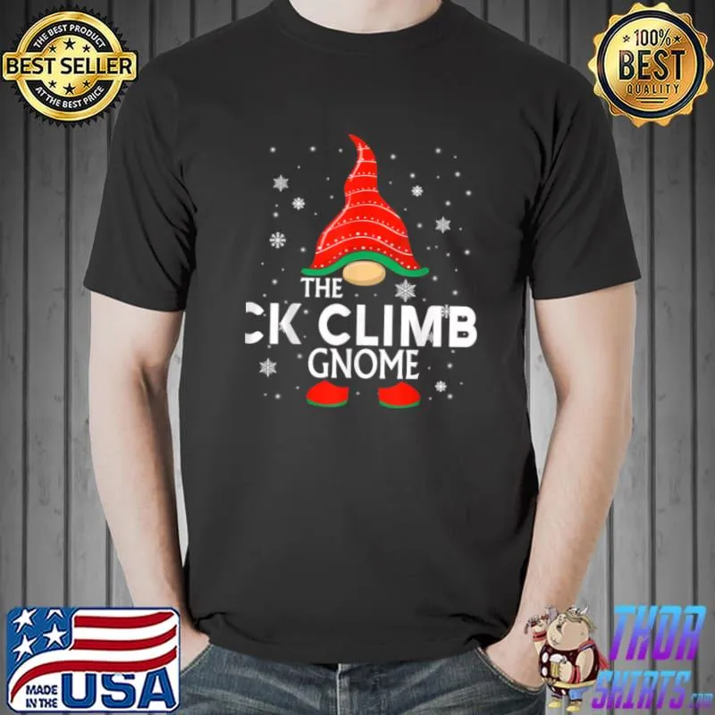 Awesome The Rock Climbing Gnome Family Christmas Pajama Rock T Shirt Unisex
