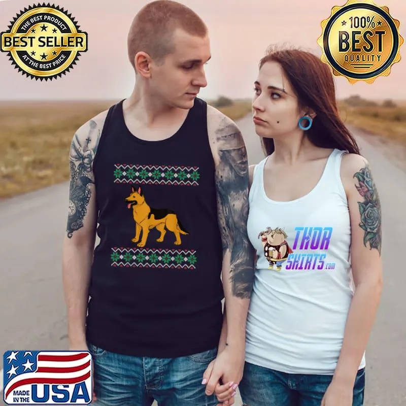 Awesome ugly Christmas Sweater Ugly Sweater Shepherd Dog T-Shirt Tank Top