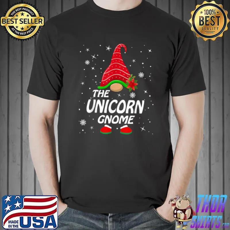 Awesome Unicorn Gnome Buffalo Plaid Matching Family Christmas Pajama T Shirt Unisex