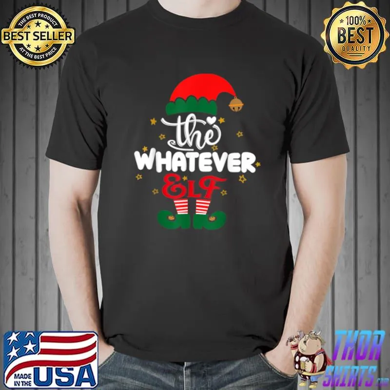 Awesome Whatever Elf Matching Family Group Christmas Party Pajama T Shirt Unisex