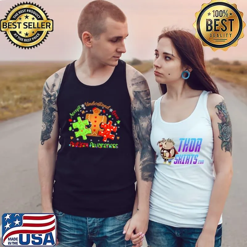 Best Accept Understand Love Autism Awareness Merry Christmas Shirt Tank Top