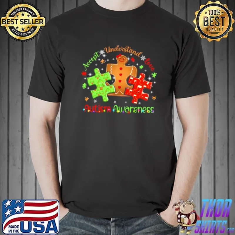 Best Accept Understand Love Autism Awareness Merry Christmas Shirt Unisex