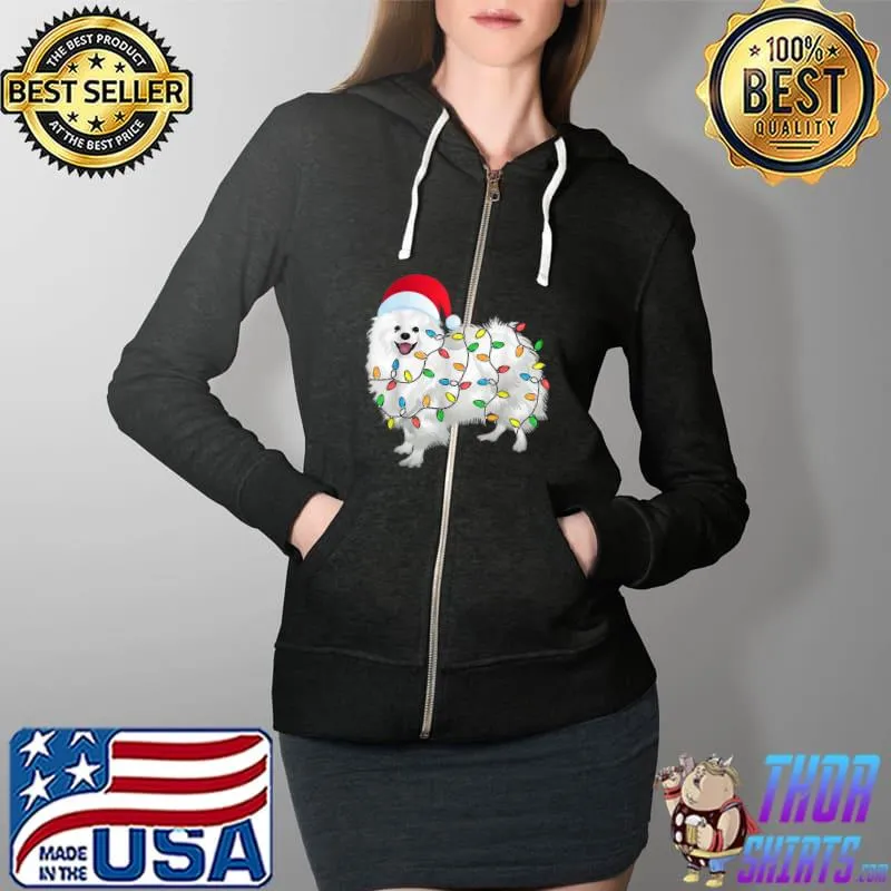 Best American Eskimo Dog Xmas Funny Christmas T Shirt Full Zip Hooded